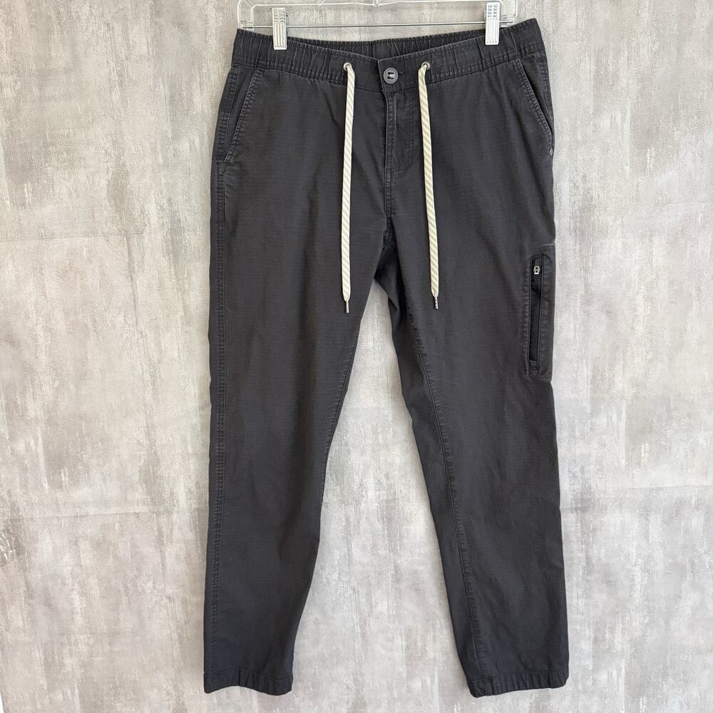 Vuori Charcoal Gray Ripstop Pants Women Sz M Elastic Waistband Drawcord Outdoor
